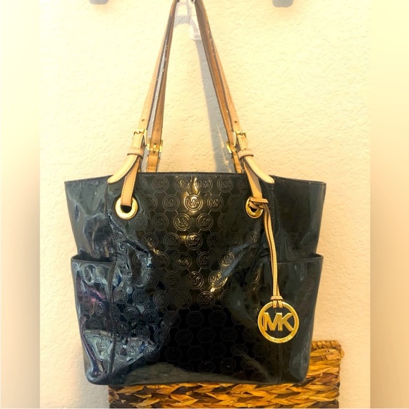 MICHAEL Michael Kors Handbags - Michael Kors Large Tote Coated Canvas Leather Tech Handbag Black Jet Set